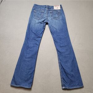 True Religion Tori Super T jeans Bootcut / Flare Thick Stitching Sz 31 USA Made